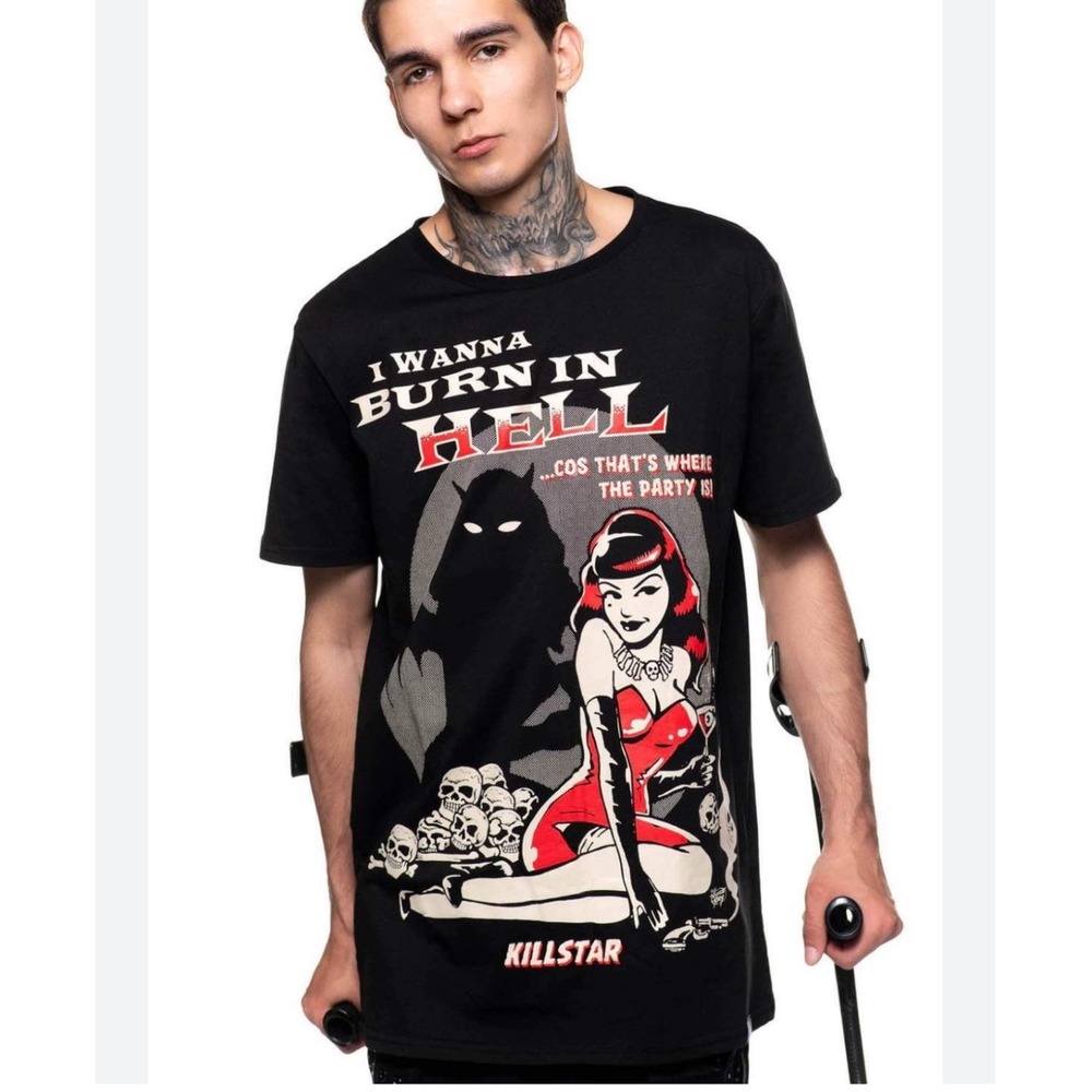 Killstar X Vince Ray Gothic Goth Occult Vintage Unisex T-Shirt - She Devil Small